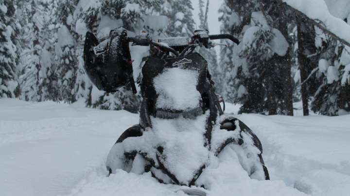 Snowmobiling powder day in Golden BC Silent Pass